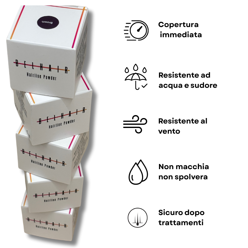 Belhair Hairline Powder©️| Ricrescita e diradamento, risolti in un attimo!
