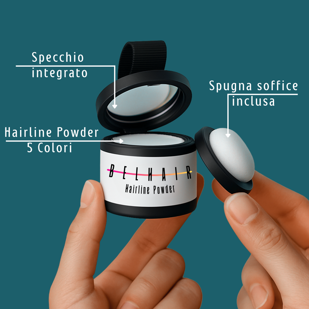 Belhair Hairline Powder©️| Ricrescita e diradamento, risolti in un attimo!