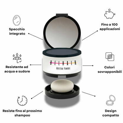 Belhair Hairline Powder©️| Ricrescita e diradamento, risolti in un attimo!