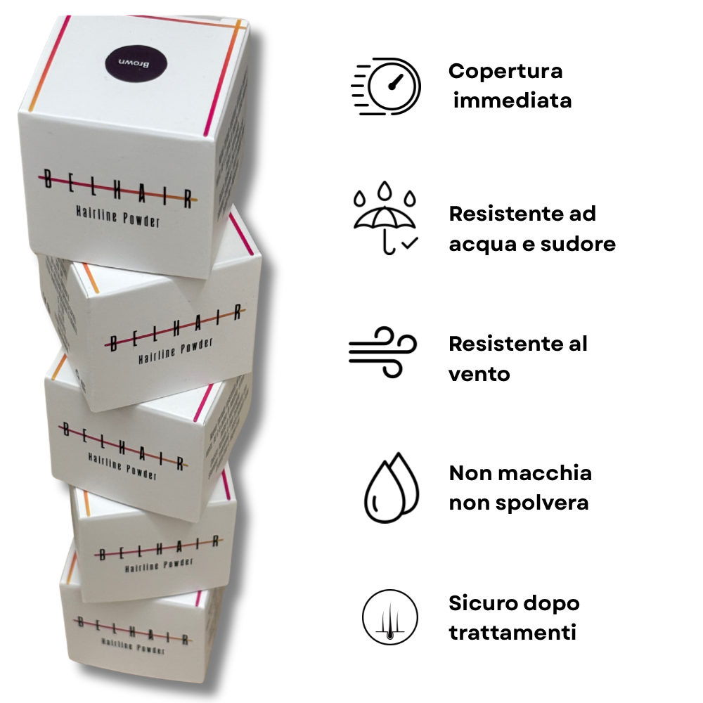 Belhair Hairline Powder©️| Ricrescita e diradamento, risolti in un attimo!